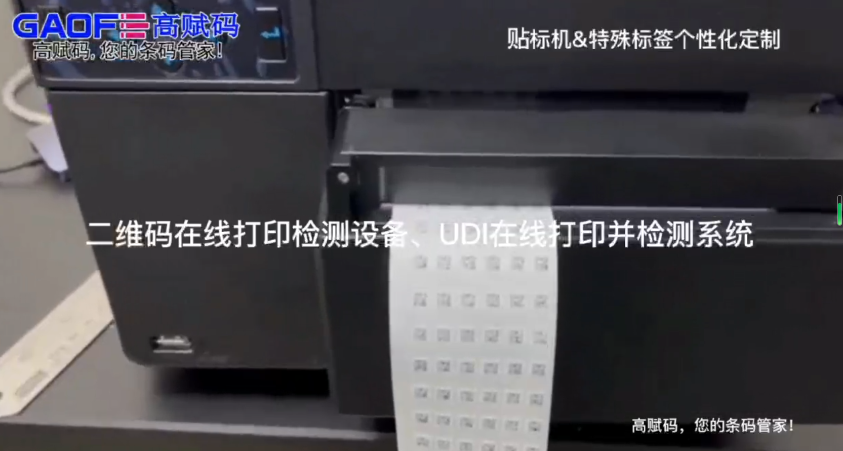 高賦碼二維碼在線打印檢測設備、UDI在線打印并檢測系統